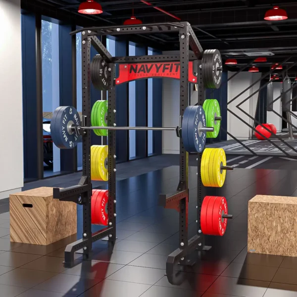 Half Rack Inclinado Navyfit para entrenamiento de fuerza, rack estable con capacidad hasta 1200LB