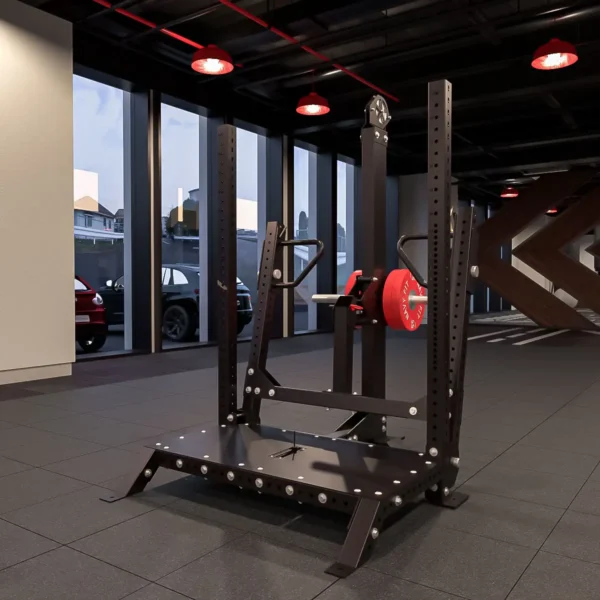 RINO Navyfit con polea alta doble ajustable, estructura de acero y plataforma antideslizante para rutinas de fuerza.