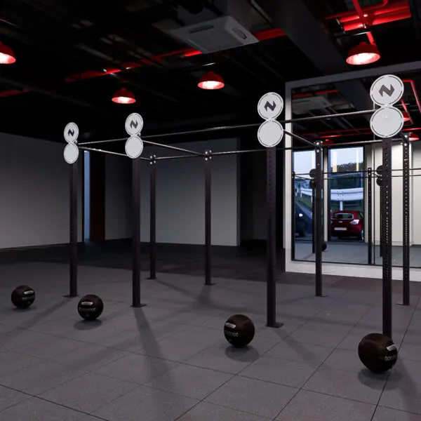 Target para Rack Navyfit con señal metálica montada en rack 3x3 para ejercicios de precisión y wall balls