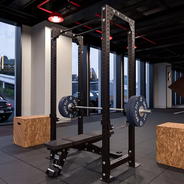 Safety Beld 23 Navyfit con correas de nailon y soportes de acero para racks compactos